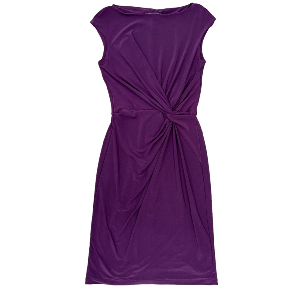 Lauren Ralph Lauren Purple Stretch Twist Knot  Sleeveless Dress Size 6